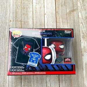 SPIDER-MAN No Way Home Funko bobblehead & Tee NEW